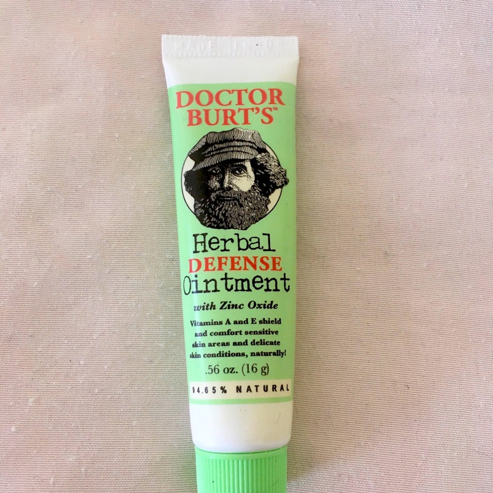An unopened 0.56 oz tube of Burt’s Bees Herbal Defense Ointment